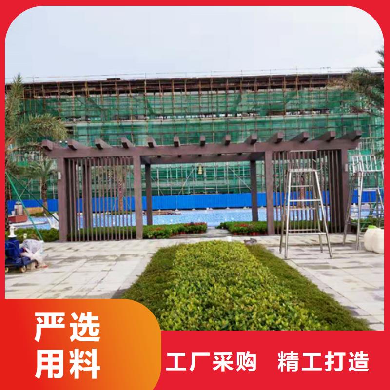 仿木紋漆批發(fā)施工#方鋼圓管#長廊護欄#園林建筑